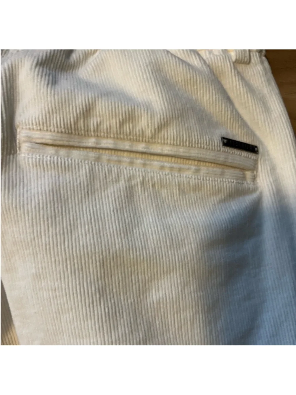 Peserico Men's Corduroy Trousers – White Corduroy Drawstring Trousers Size M